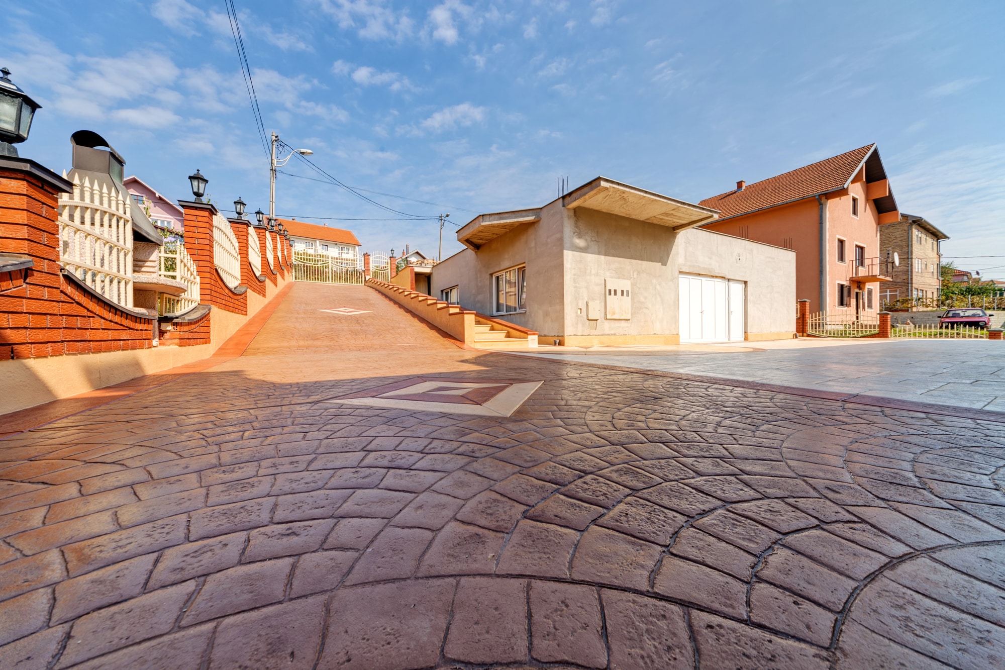 stamped concrete driveway